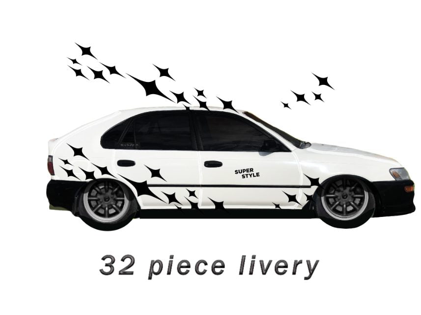 JDM livery - 4 point stars (32 pieces)